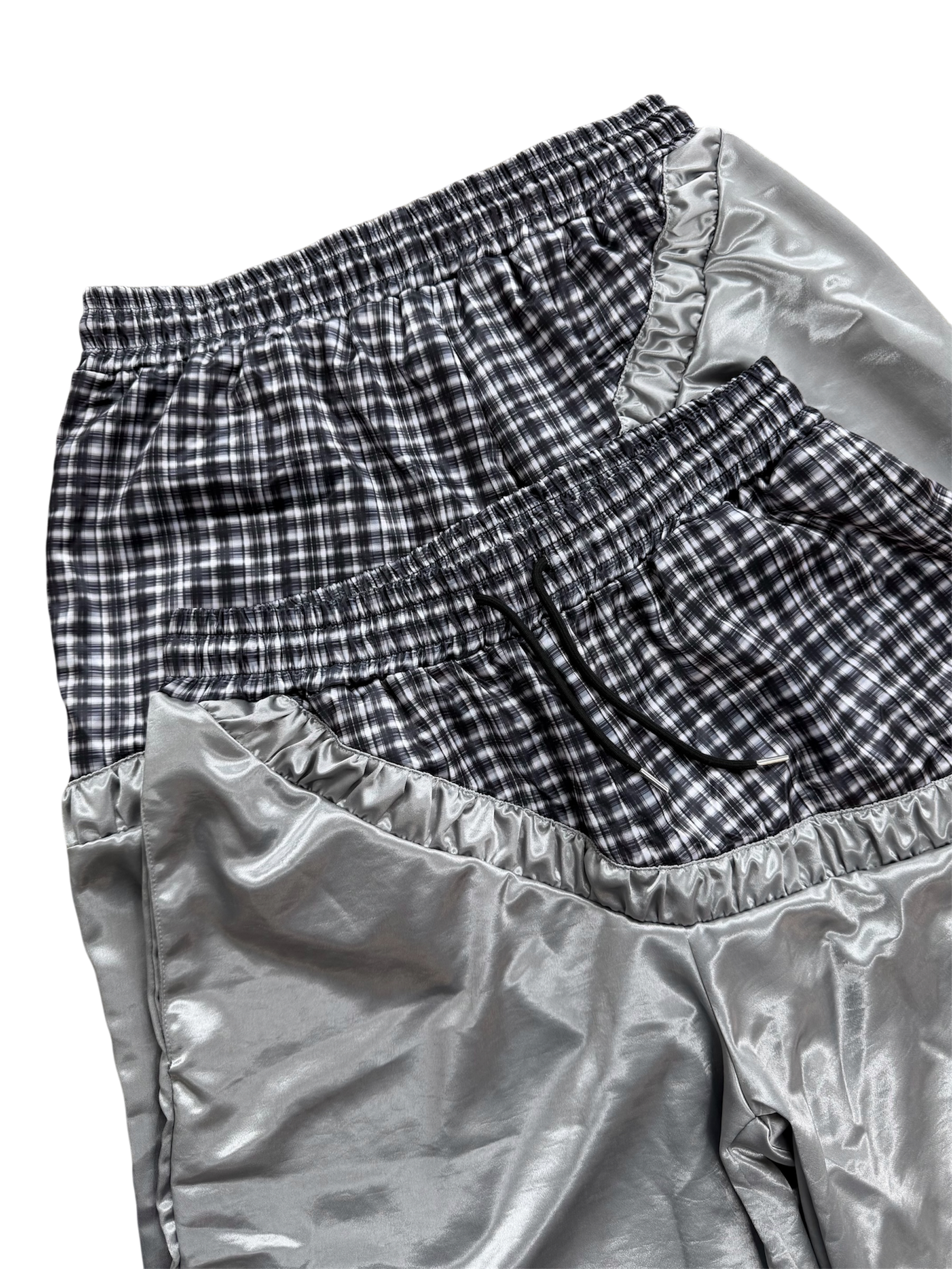 Silver Slanted Hoop Shorts